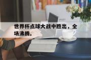 开云网页版-世界杯点球大战中胜出，全场沸腾。